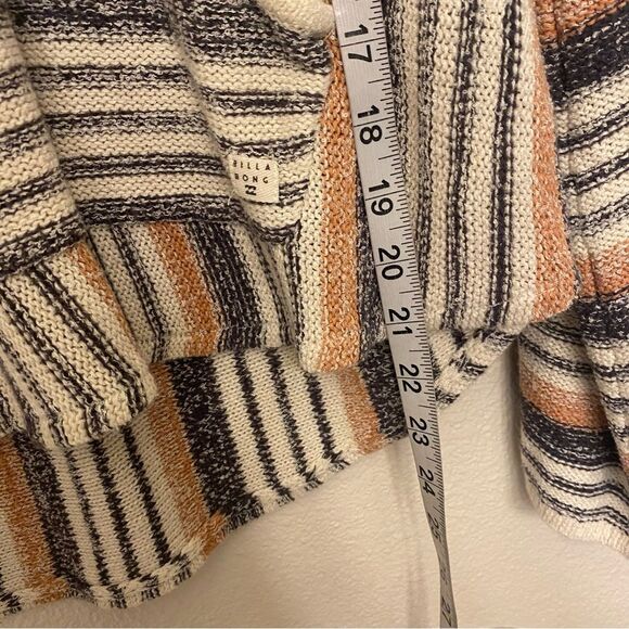 Billabong Baja Beach Stripe Pullover Sweater Hoodie open knit beachy boho M - Picture 4 of 10